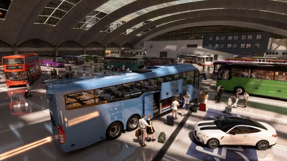 Depo s několika autobusy v Bus Simulator : EVO